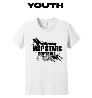 MSP Stars Bella Youth Cotton Short Sleeve Tee-White