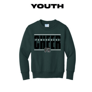 PH Cheer Youth Crewneck Sweatshirt-Dark Green