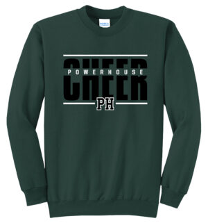 PH Cheer Unisex Core Fleece Crewneck Sweatshirt-Dark Green