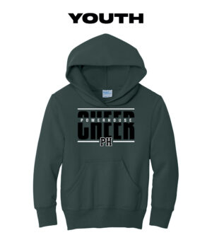 PH Cheer Youth Hooded Sweatshirt-Dark Green