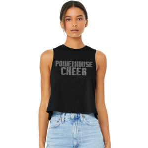 PH Cheer Bella and Canvas Women’s Racerback Cropped Tank-Black