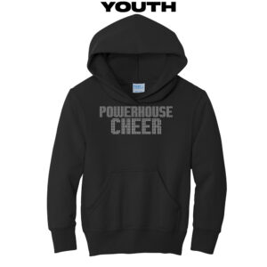 PH Cheer Youth Classic Core weight Cozy Pullover Hooded Sweatshirt-Black