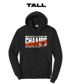 UT Girls Track Field Champs Tall Classic Core weight Cozy Pullover Hooded Sweatshirt-Black