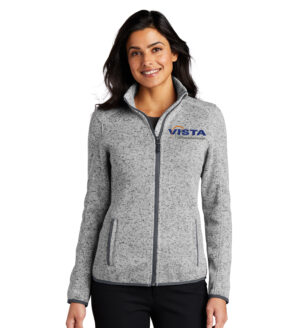 Vista Defense Technologies Port Authority Ladies Sweater Fleece Jacket-Grey Heather