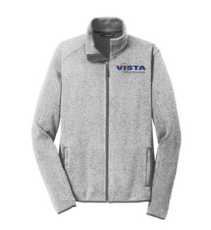 Vista Defense Technologies Port Authority Men’s Sweater Fleece Jacket-Grey Heather