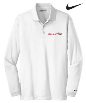 Galaxy One Nike Golf Long Sleeve Mens Polo-White-SALES