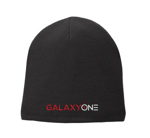 L: Galaxy One Black Fleece Lined Beanie Cap