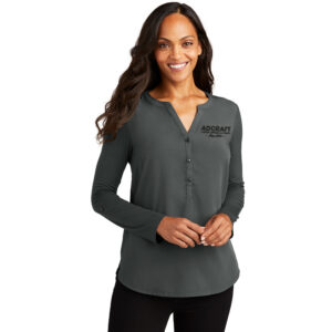 Adcraft Employee Port Authority Ladies Concept Henley Tunic-Grey Smoke