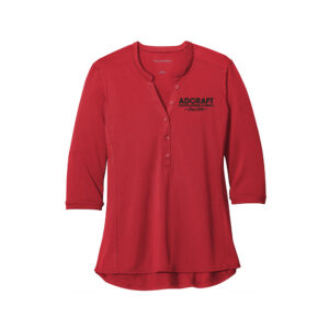 Adcraft Employee Port Authority Ladies UV Choice Pique Henley-Rich Red