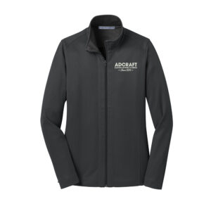 Adcraft Employee Port Authority Ladies Vertical Texture Full-Zip Jacket-Iron Grey/Black