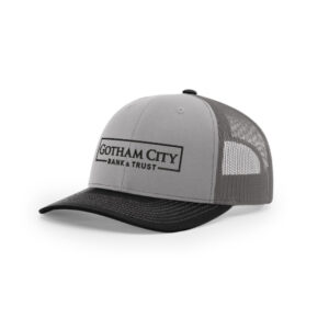 Gotham City Richardson Pro Crown Mesh Back Adjustable Tri Color Back Cap-Grey/Charcoal/Black