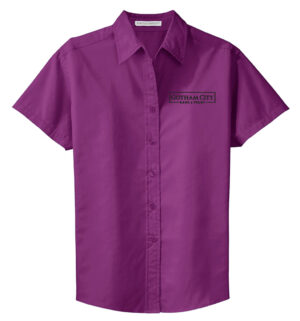 Gotham City Port Authority Ladies Short Sleeve Easy Care Shirt-Deep Berry