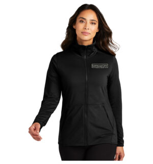 Gotham City Port Authority Ladies Accord Stretch Fleece Full Zip-Black