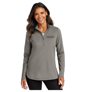 Gotham City Port Authority Ladies C-FREE Double Knit 1/4-Zip-Smoke Grey