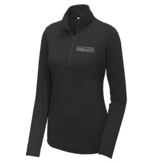 Gotham City Sport-Tek Ladies PosiCharge Tri-Blend Wicking 1/4 Zip Pullover-Black