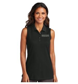 Gotham City Port Authority Ladies Dry Zone UV Micro Mesh Sleeveless Polo-Black