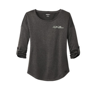 03. IPG Photonics OGIO Women’s Gravitate Scoop 3/4 Sleeve-Dark Heather Grey