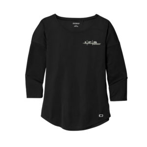 04. IPG Photonics OGIO Women’s Gravitate Scoop 3/4 Sleeve-Blacktop