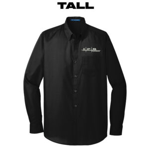 22. IPG Photonics TALL Long Sleeve Carefree Poplin Shirt-Black