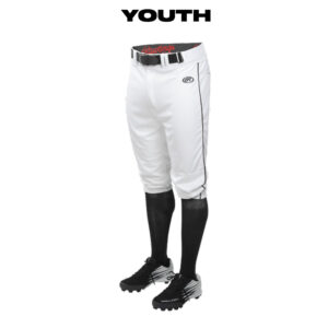 Bettendorf Baseball Club Rawlings Launch YOUTH Piped Knicker baseball Pant-White/Black