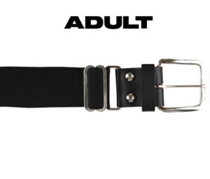 Bettendorf Baseball Club Adult 1-1/2″ Leather Tab baseball Belt-Black