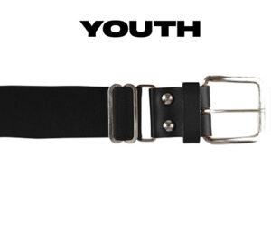 Bettendorf Baseball Club Youth 1-1/4″ Leather Tab baseball Belt-Black