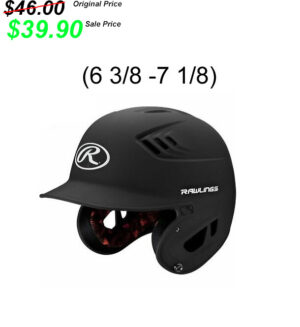 Bettendorf Baseball Club Rawlings VELO series Matte BLACK Batting Helmet (6 3/8 -7 1/8)