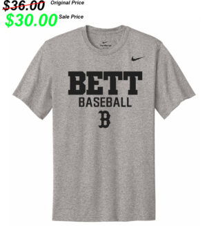 Bettendorf Baseball Club Nike Team rLegend  Short  Sleeve performance  T shirt –  Carbon Heather