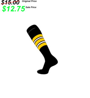 Bettendorf Baseball Club TCK Pro pattern F socks – Black with Gold/White/Blk striping pattern