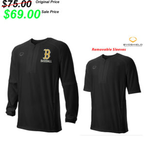 Bettendorf Baseball Club Evoshield Long sleeve BP Jacket with removable sleeves – Black