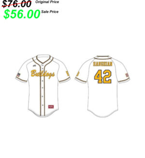 Bettendorf Baseball Club Rawlings custom Bettendorf WHITE  full button 126 cloth baseball Jersey