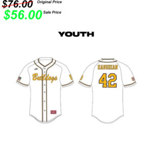 Bettendorf Baseball Club Rawlings YOUTH custom Bettendorf WHITE  full button 126 cloth baseball Jersey