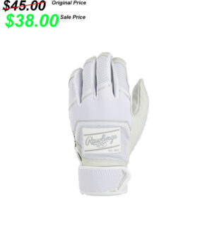 Bettendorf Baseball Club Rawlings  YOUTH WorkHorse Pro Baseball  Batting Gloves-White/White