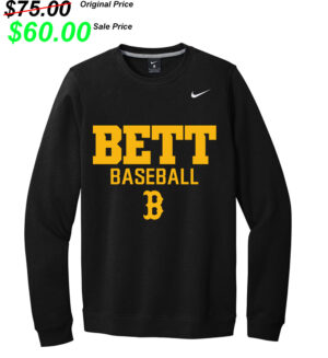 Bettendorf Baseball Club Nike Men Fleece Crewneck-Black