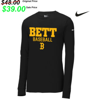 Bettendorf Baseball Club Nike Dri-FIT Cotton/Poly Long Sleeve Tee-Black