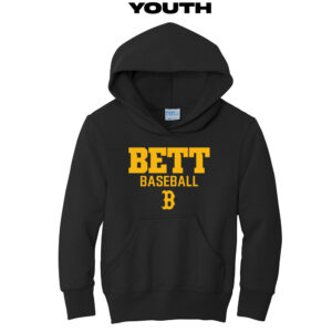 Bettendorf Baseball Club Youth Fleece Hooded Sweatshirt-Black