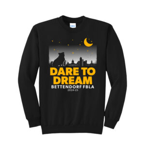 Bettendorf FBLA Unisex Fleece Crewneck Sweatshirt-Black