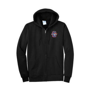 Camanche Unisex Classic Full-Zip Hooded Sweatshirt-Black