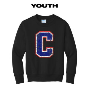 Camanche Youth Fleece Crewneck Sweatshirt-Black