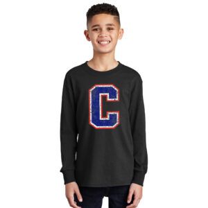 Camanche Youth Cotton Long Sleeve Tee-Black