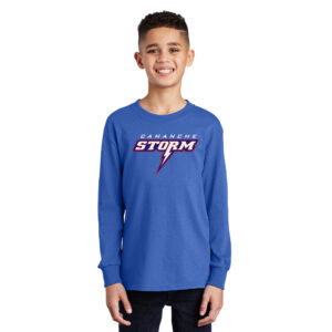 Camanche Youth Cotton Long Sleeve Tee-Royal