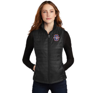 Camanche Port Authority Ladies Packable Puffy Vest-Black