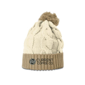 Current Coffee Richardson Chunk Twist Knit Beanie w/Cuff-Cream/Mocha