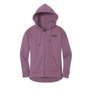 Current Coffee District Women’s Perfect Weight Fleece Drop Shoulder Full-Zip Hoodie-Orchid Haze