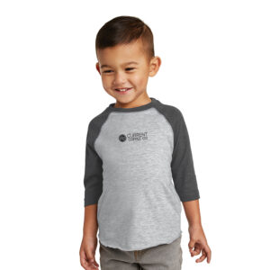 Current Coffee Rabbit Skins Toddler 3/4 Sleeve Basebqall Shirt-Vintage Heather/Smoke