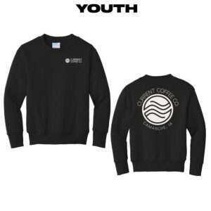 Current Coffee Youth Fleece Crewneck Sweatshirt-Black