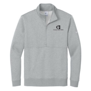 CFB Men Nike Club Fleece Sleeve Swoosh 1/2-Zip-Dark Grey Heather