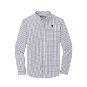 CFB Broadcloth Gingham Easy Care Shirt Men-Gusty Grey/White