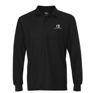 CFB Men Gildan DryBlend Double Pique Long Sleeve Sport Shirt-Black