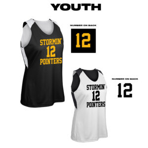 CPU Girls BB Uniforms SWISH Girls/Youth reversible basketball jersey-Black/White